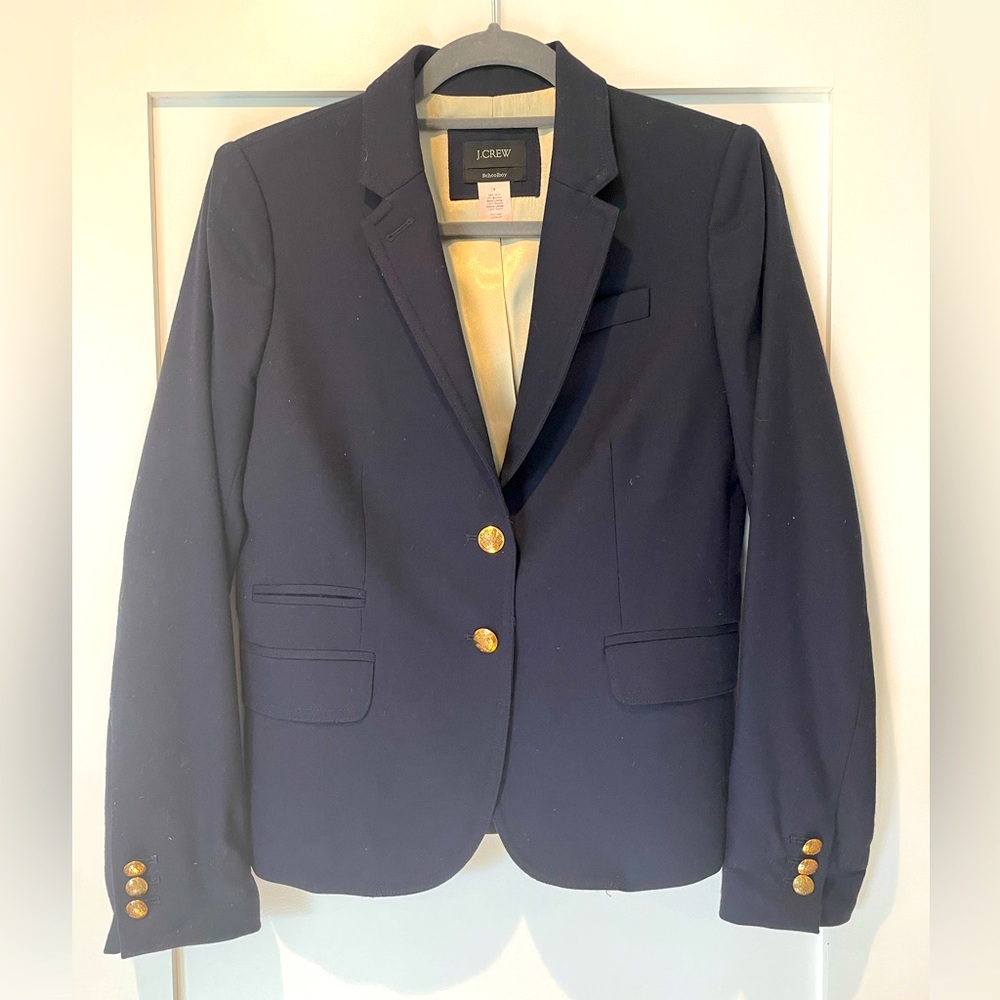 J. Crew Schoolboy Blazer Size 4, Navy Blue